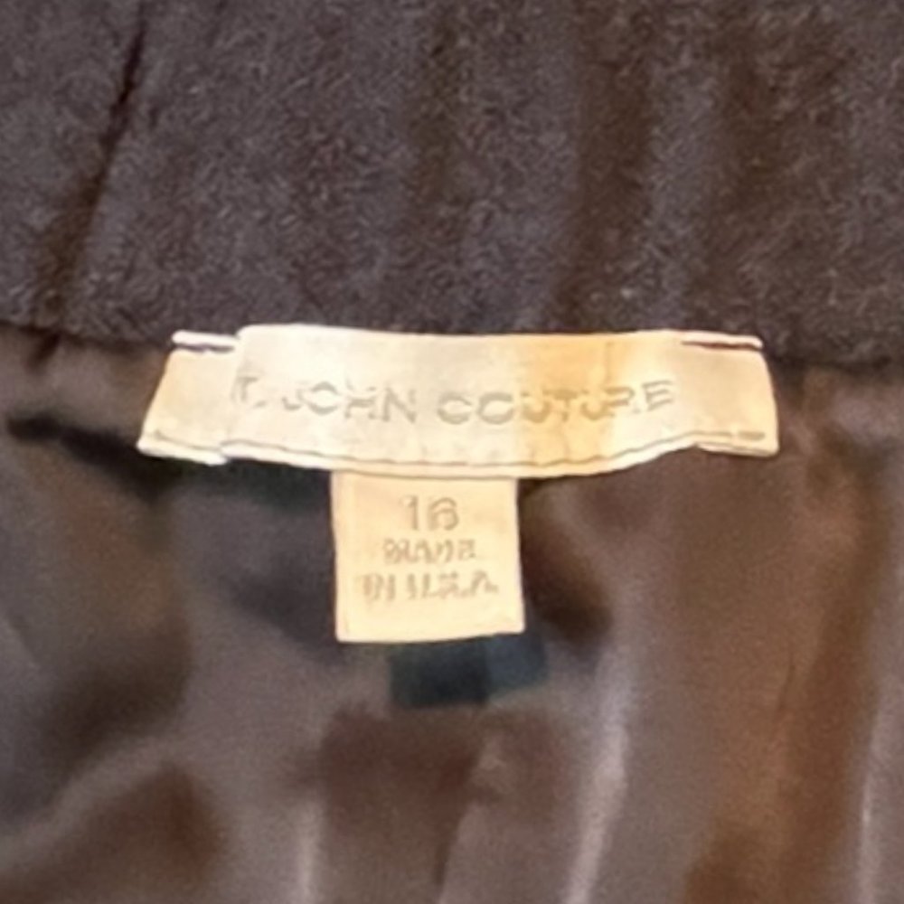 St John Couture Full Lined Black Knee Length Pull On Skirt Women's Size 16 - Picture 4 of 4